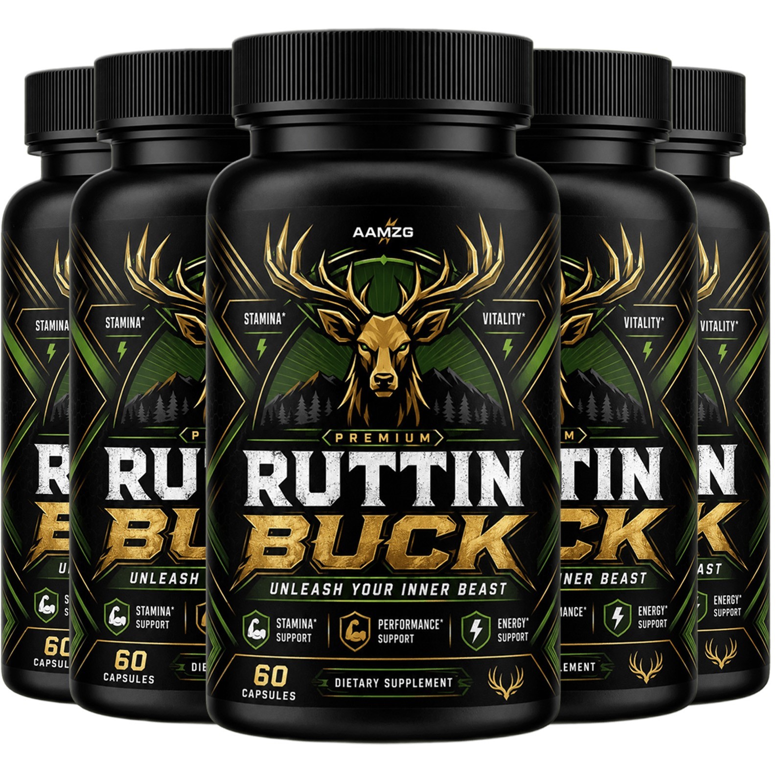 Aamzg Ruttin Buck Advanced Male Support Max Supplement Vitamin 60 Capsule USA