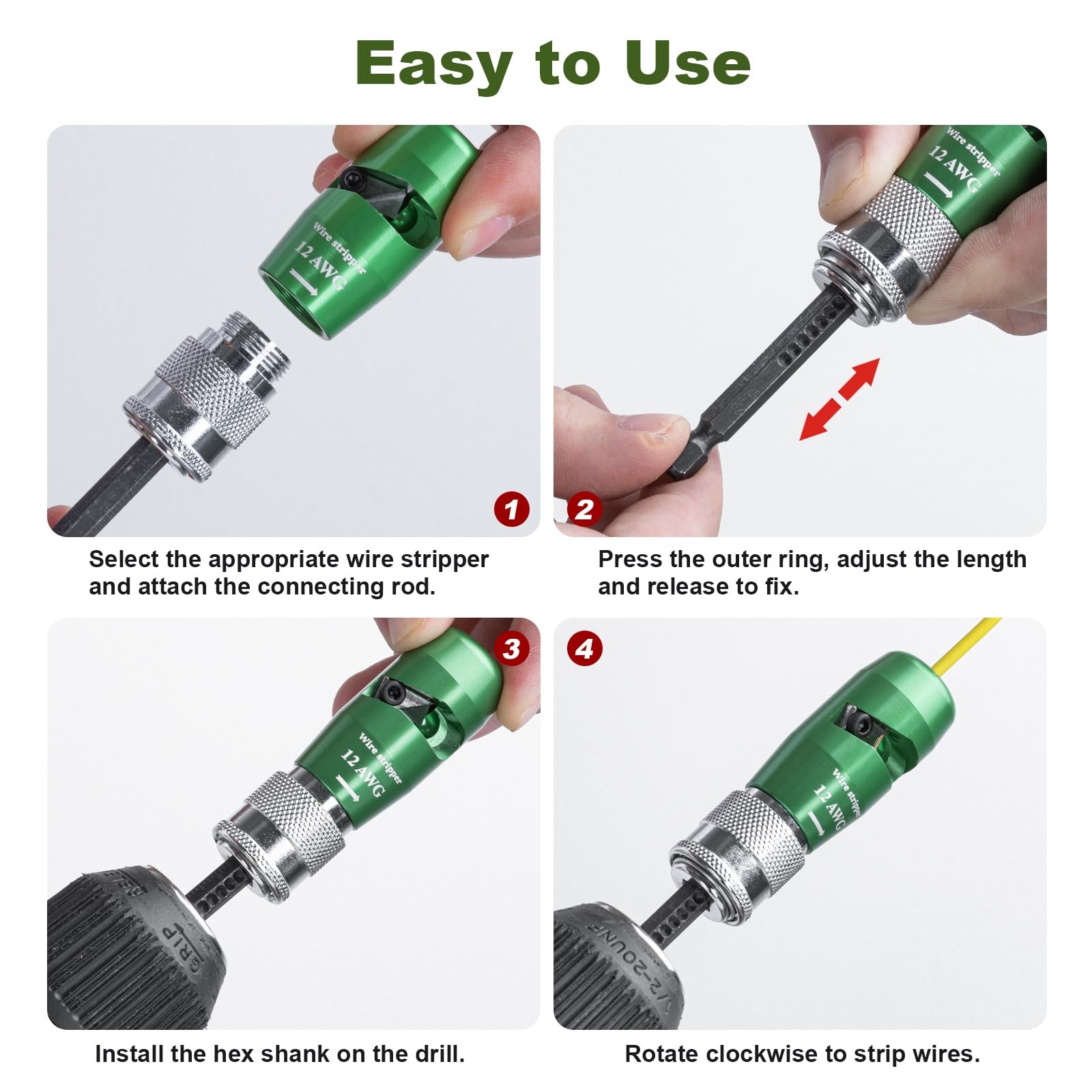 Wire Stripper Twister Tool for Drill, 2026 Upgraded Wire Stripping Tool & Wire T