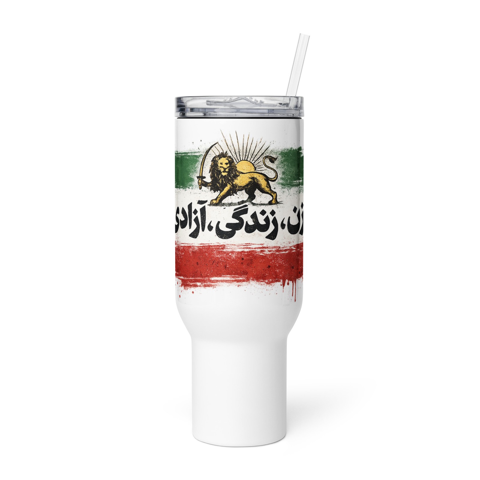 Travel mug 40oz - Iran Freedom Flag Iranian Persian Pride Woman Life Stainless