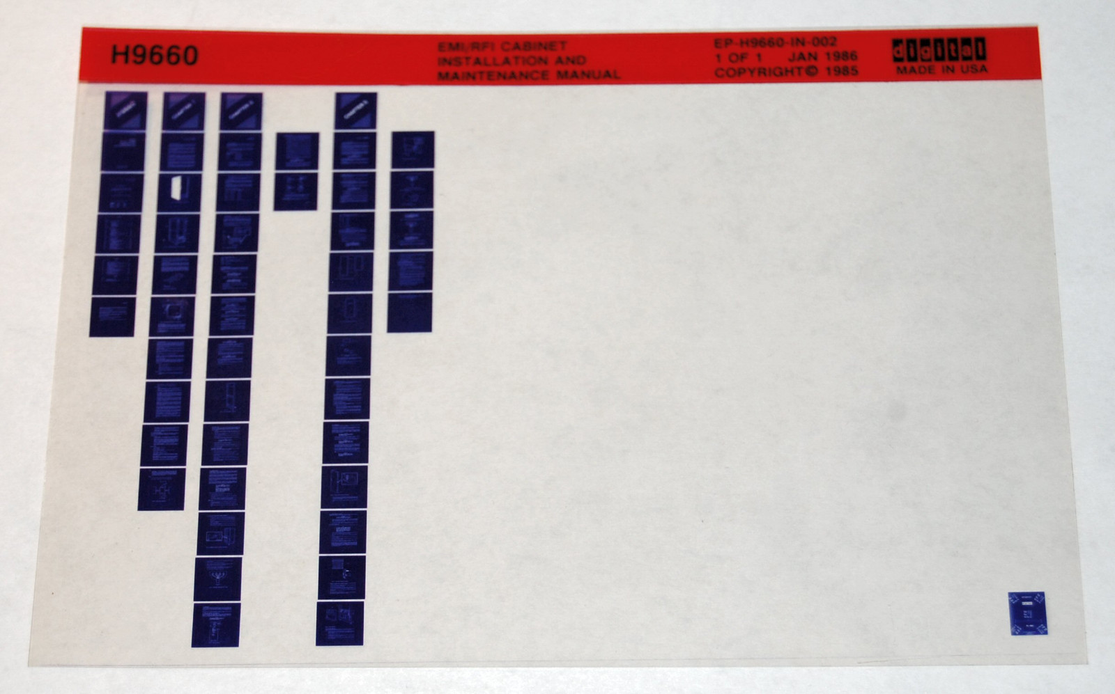DEC H9660 EMI/RFI Cabinet Installation And Maintenance Manual, Microfiche