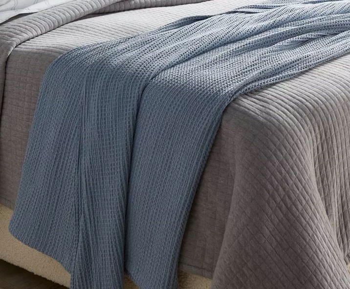 King TENCEL Lyocell Waffle Bed Blanket Light Blue - Threshold