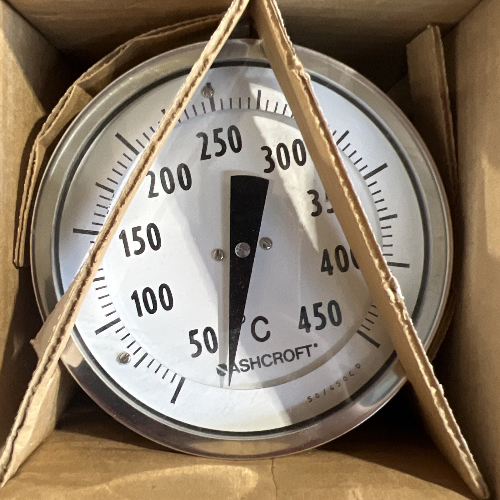 ASHCROFT 5" Bi-Metal Thermometer 50/450C Nos Surplus