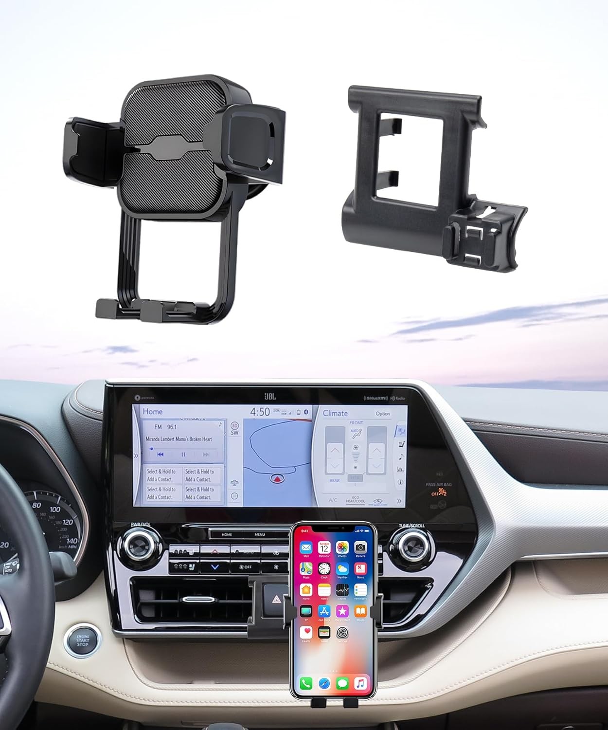 Car Phone Holder for Toyota Highlander Hybrid 2020 2026 Auto Accessories