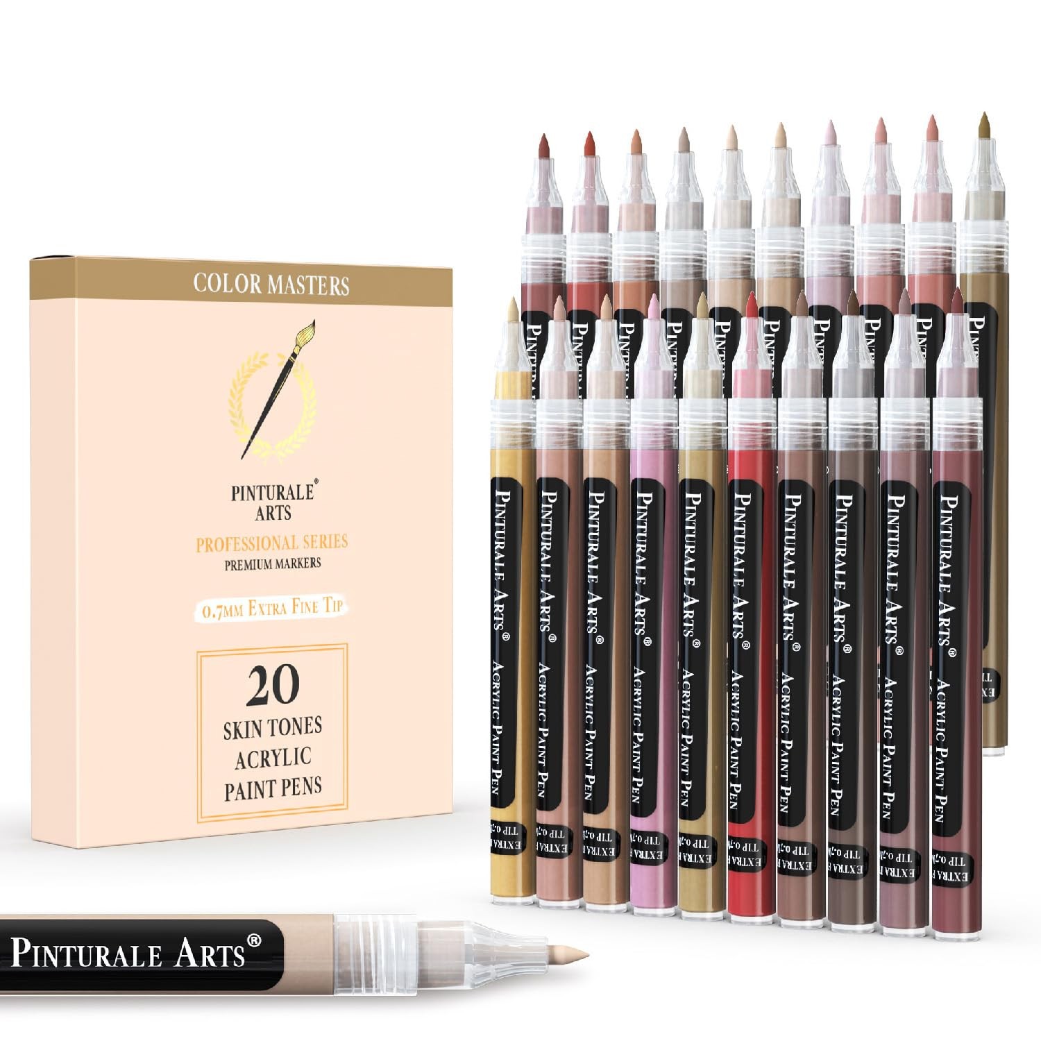 Pinturale Arts® Acrylic Paint Markers Skin 1 Count (Pack of 20), tones