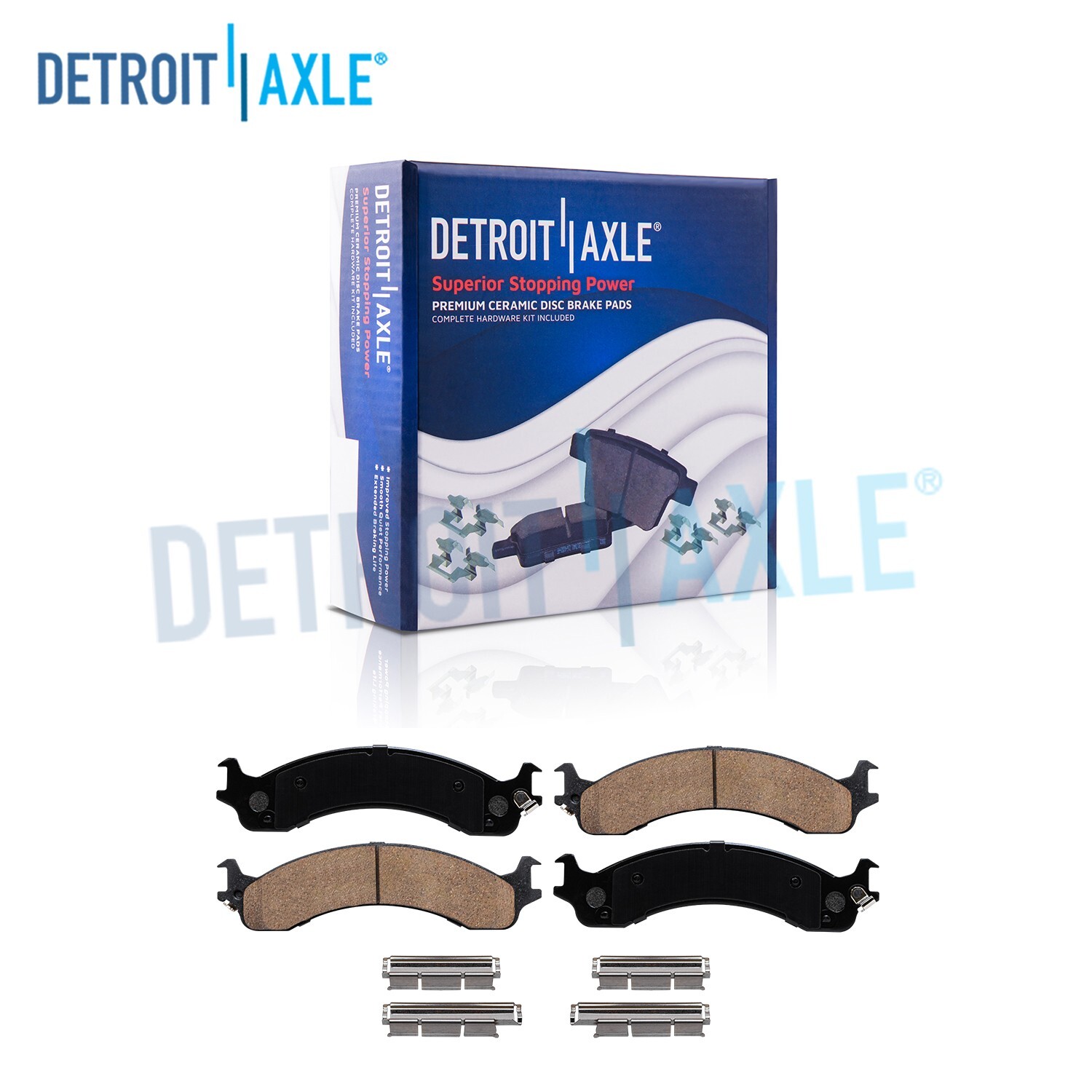 Front Ceramic Brake Pads w/Hardware Kit for 2000 2001 2002 Dodge Ram 2500 3500