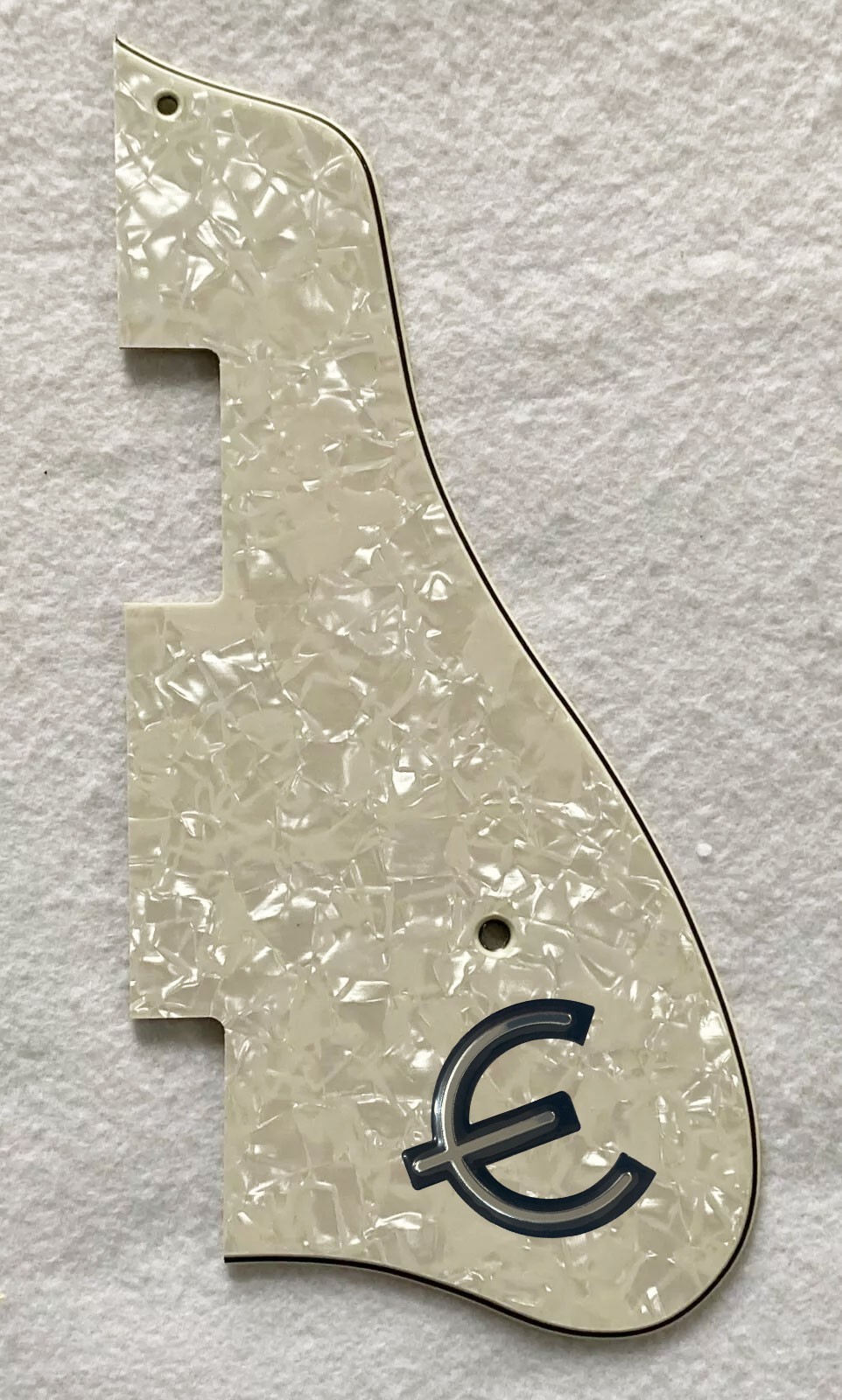 Fits 1964 Epiphone Casino Style Guitar pickguard 4 Ply Ivory White Pearl E Logo