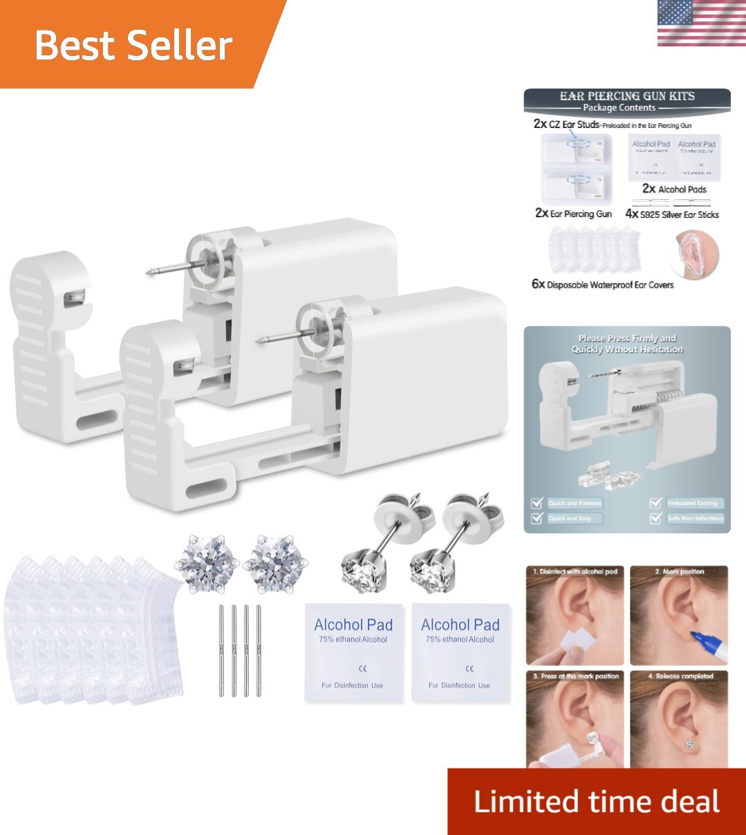 At-Home Ear Piercing Kit - 4MM Stainless Steel