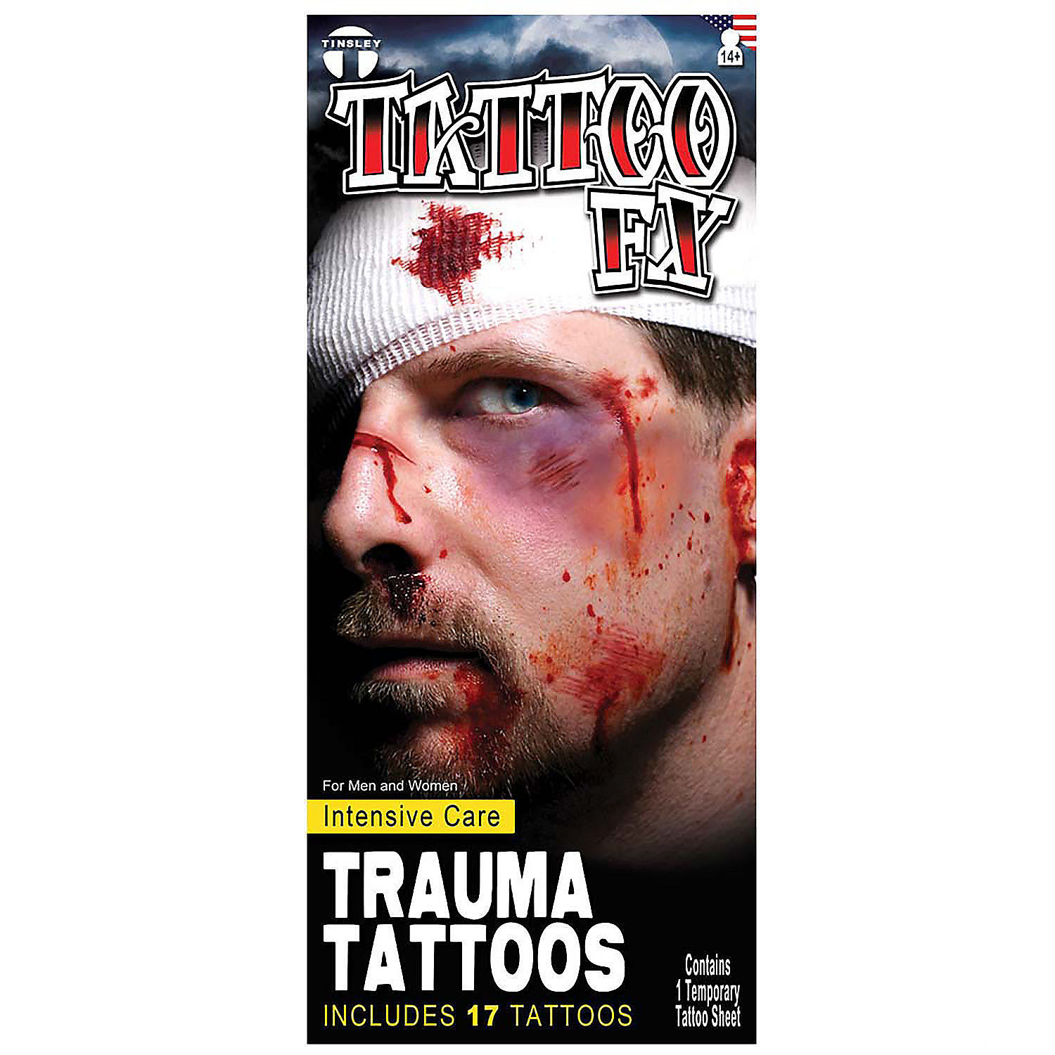 Tinsley Transfers Trauma Intensive Care Temporary Tattoo - Morris Costumes