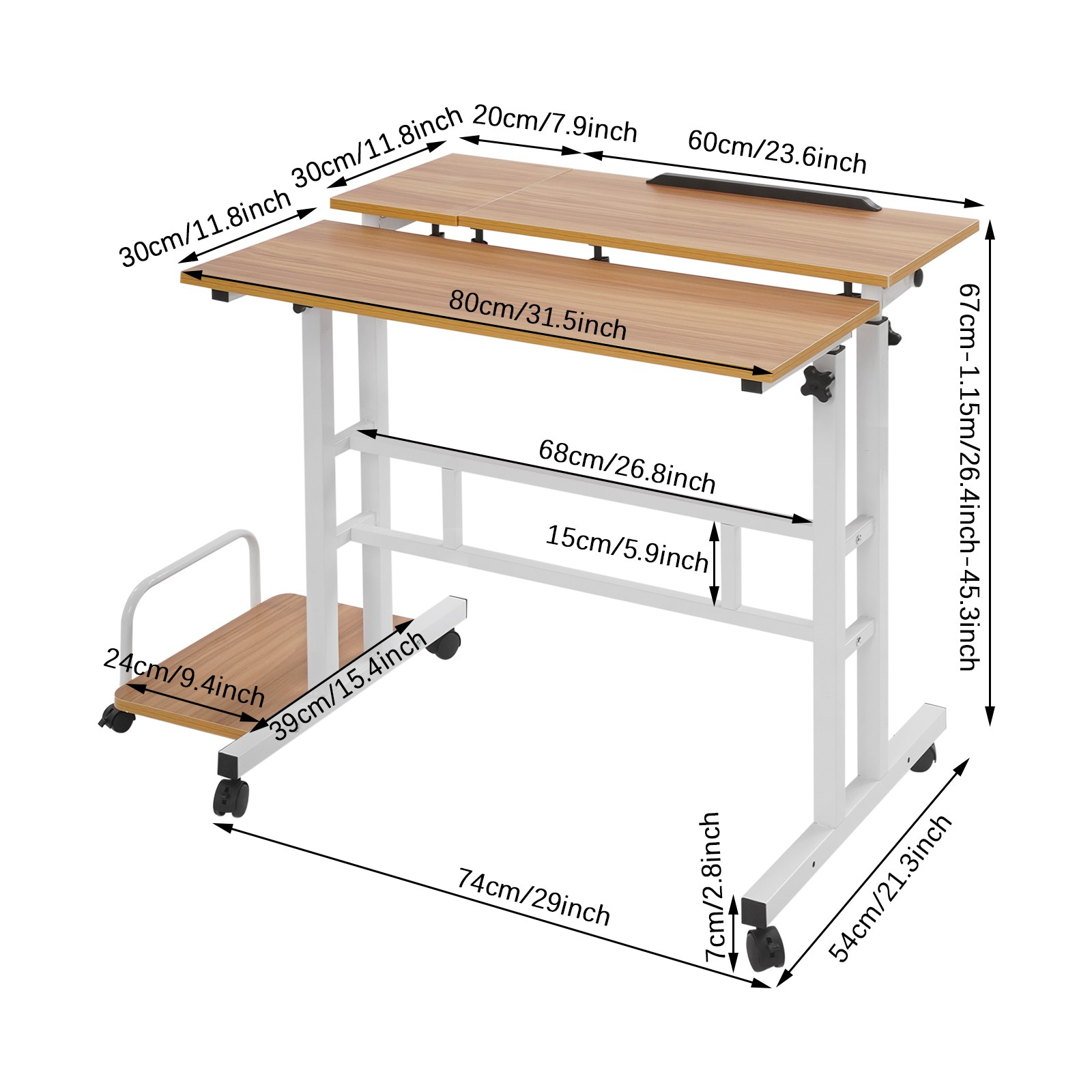 Modern Computer Desk Multi Functional Foldable Computer Table Adjustable Height