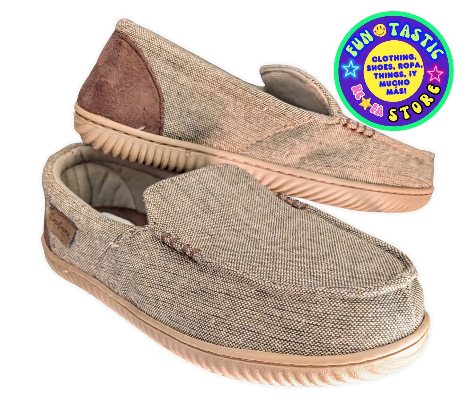 MENS SLIPPERS MOCASSIN DEARFOAMS BRAND. COZY COMFORT BROWN CASUAL (Small 7-8)