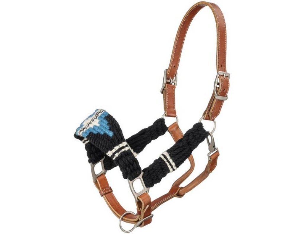 Tough 1 Western Halter Wool Leather Brushed Nickel Buckle 44-1525