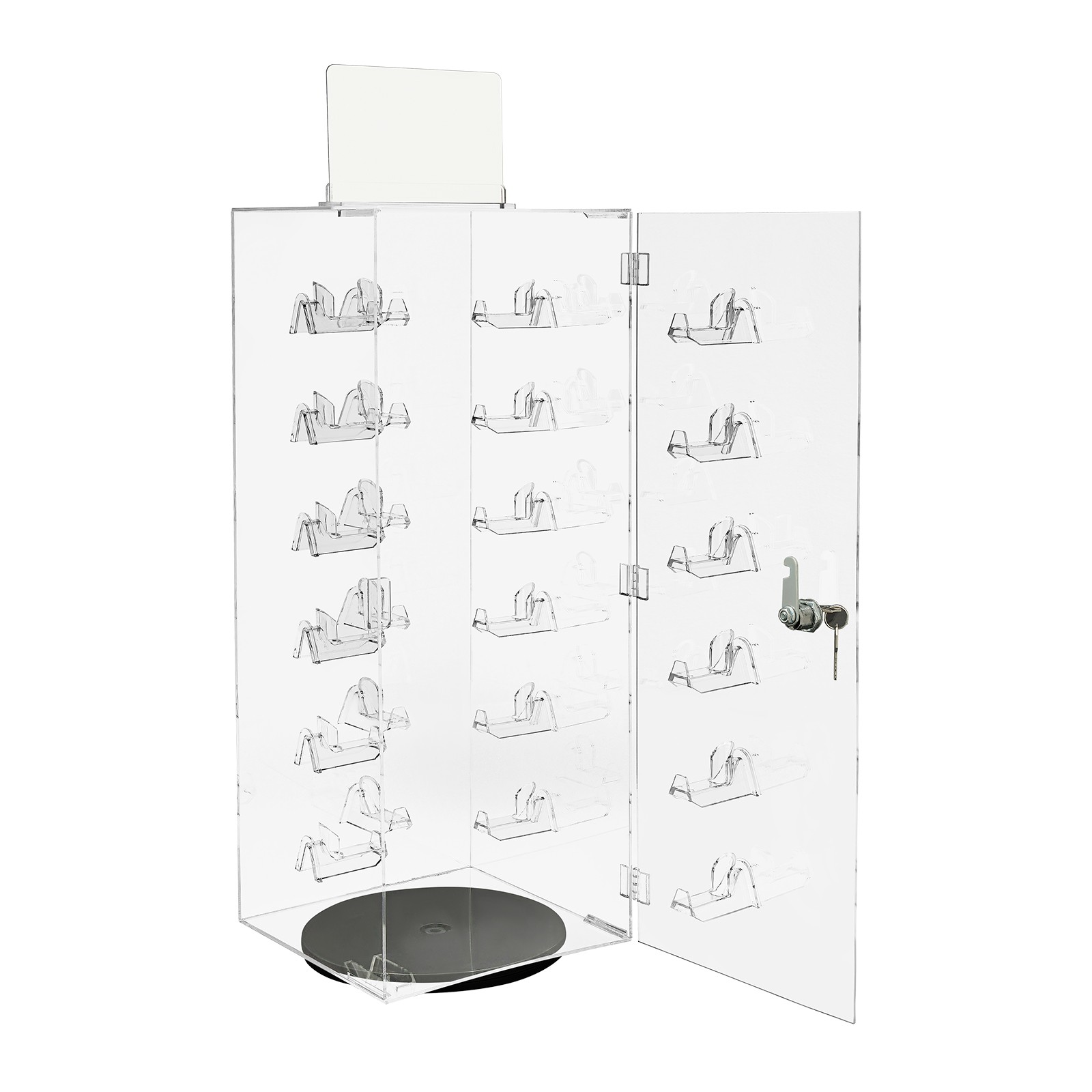 Acrylic Sunglasses Organizer Rotating Lockable Sunglass Display Case Clear