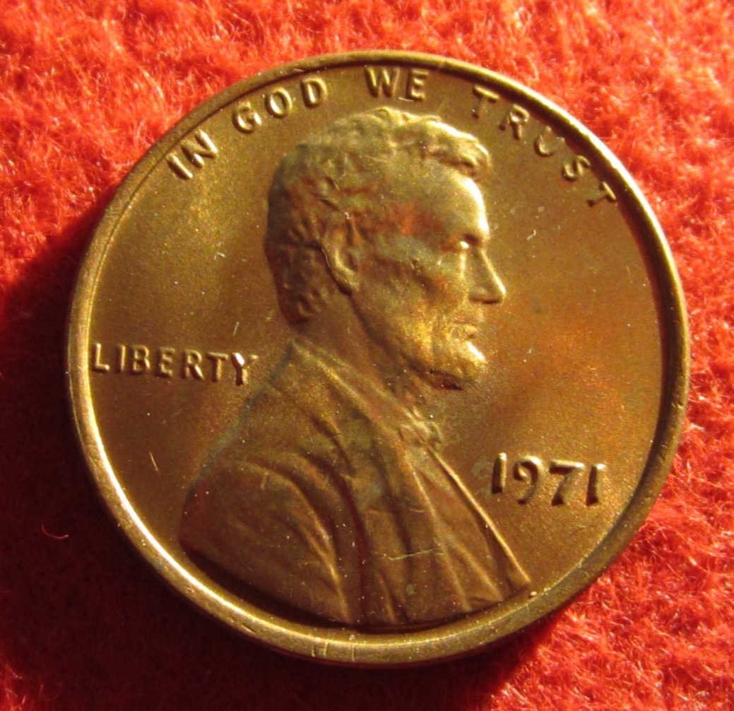 1971 (P) Lincoln Memorial Cent/Penny - Uncirculated - Red - Actual Coin C1312