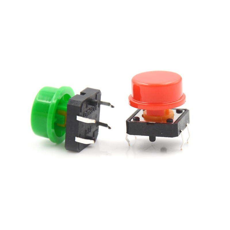 25 Momentary Tactile Push Button Touch Micro Switch 4P PCB Caps 12x12x7.3mm NDh$
