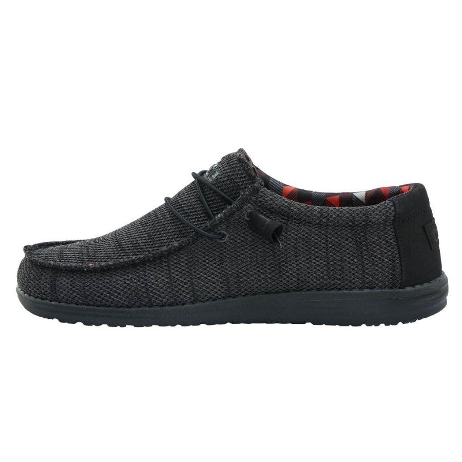 Original Hey Dude Men's Wally Sox Loafer Shoes - Jet black, men’s 8, New