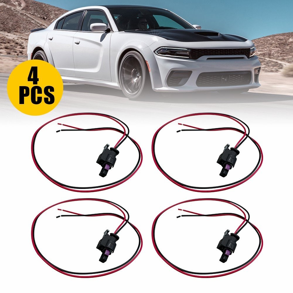 For 2015-24 Dodge Charger 4PCS Side Marker Light Wire Harness Connector Plug Set
