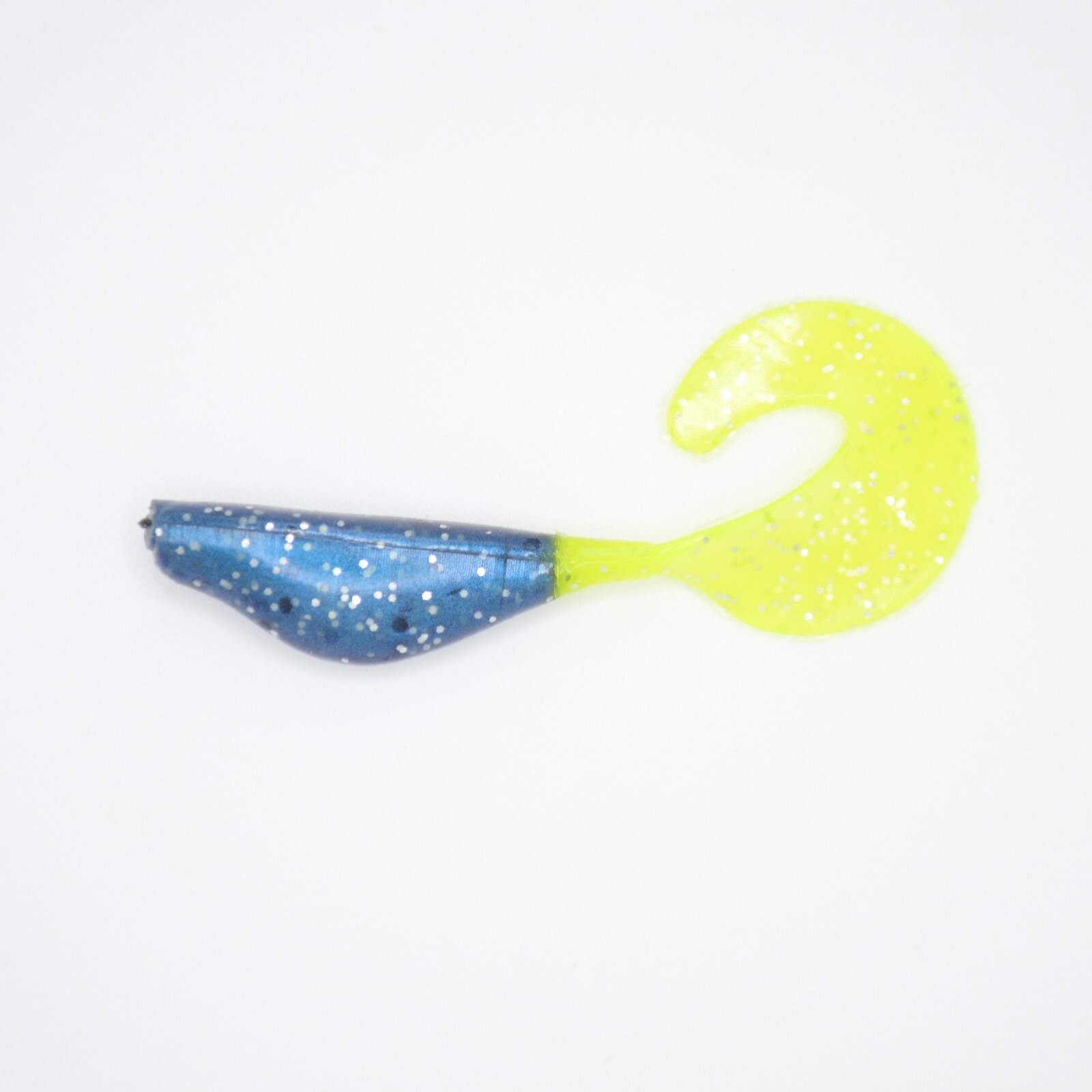 *New*  Crappie Slammer Grub Shad Midnight Chartreuse Sparkle 30 count CSGS-003