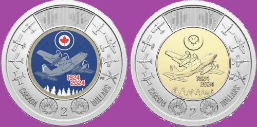2024 Canada Aviation RCAF 100th Year Toonie& Elsie MacGill Flying Loonie READ Ad