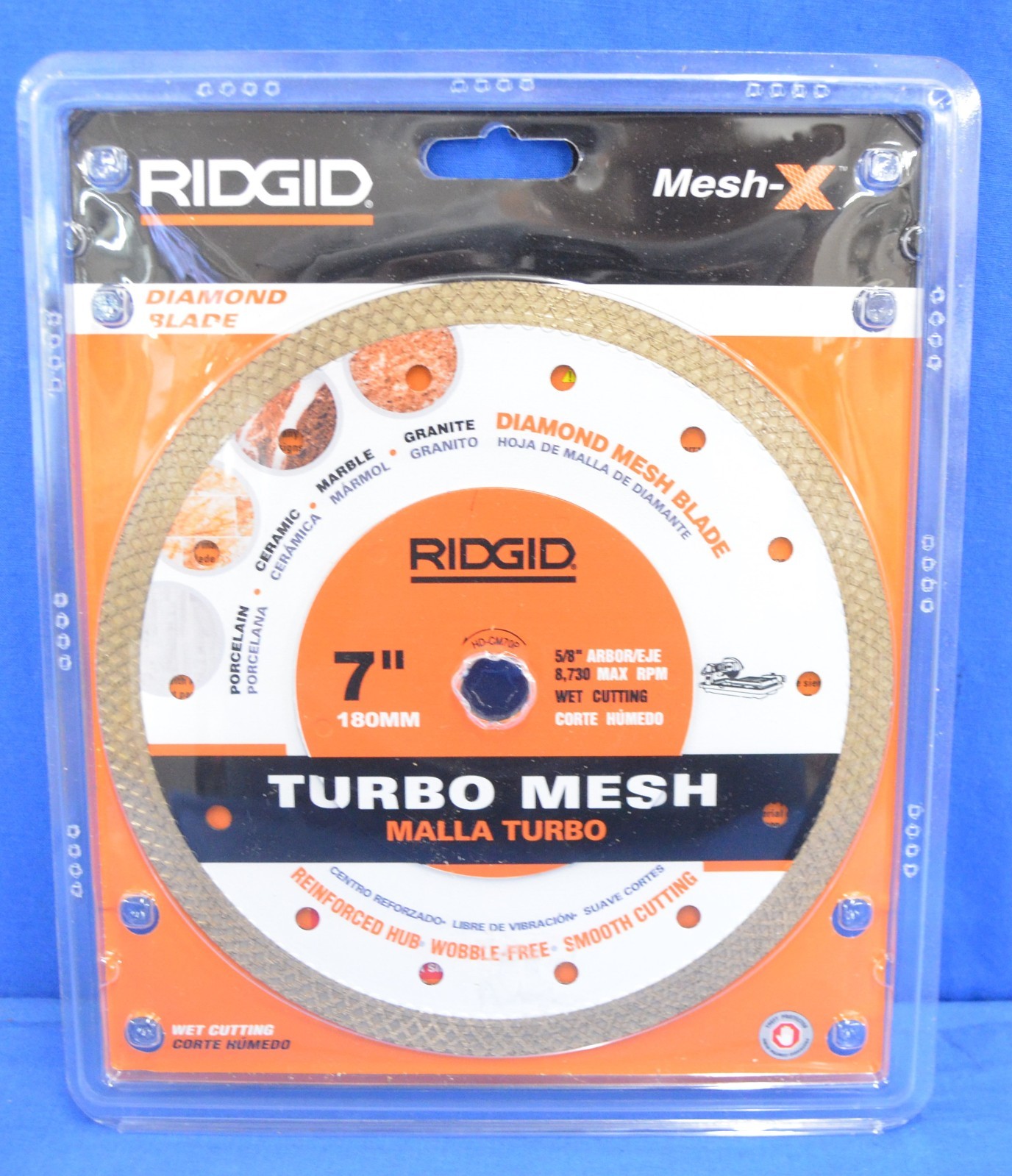 RIDGID  7" Turbo Mesh Diamond Saw Blade HD-CM70P
