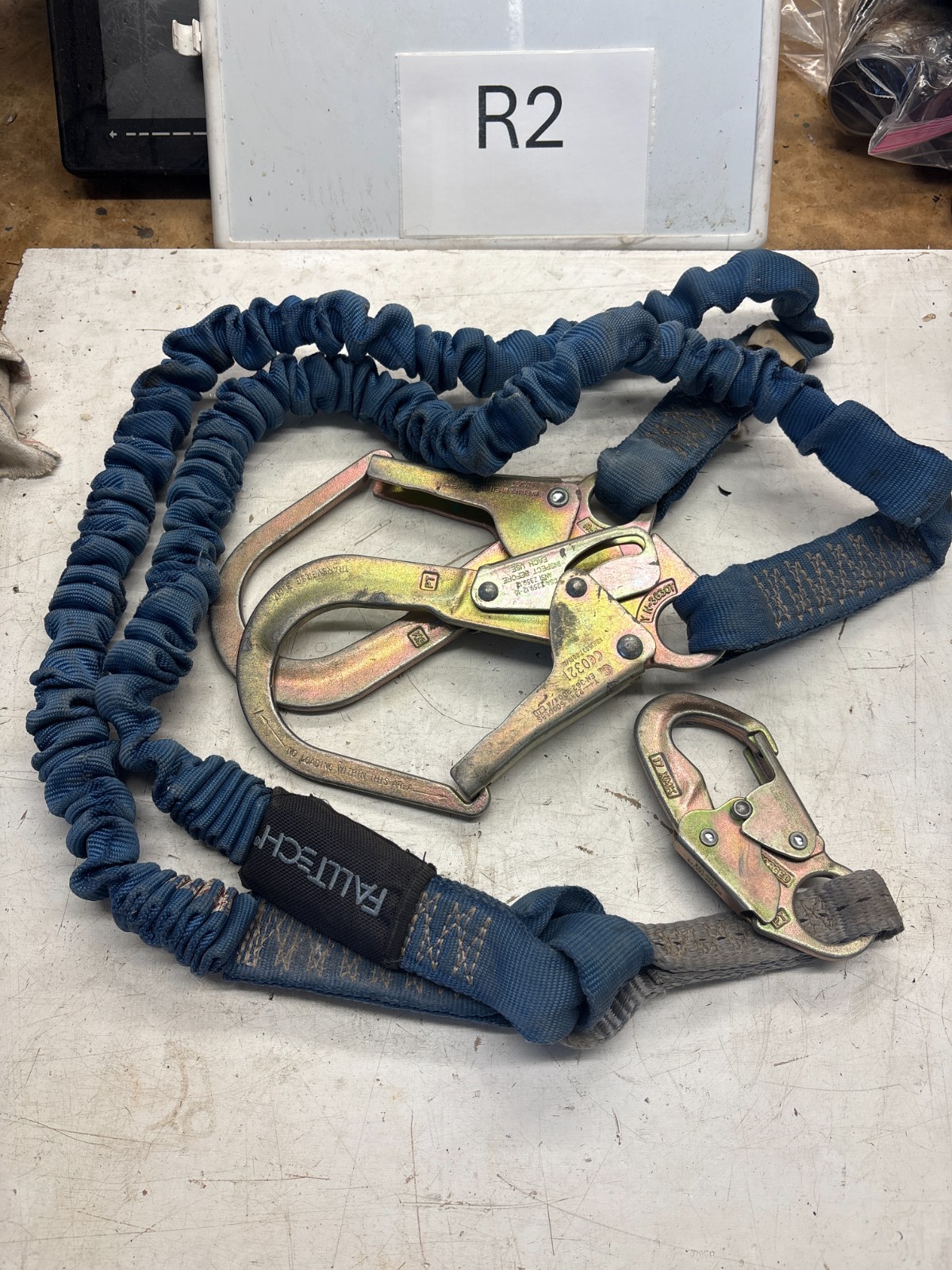 Falltech 8259Y3 6' Energy Absorbing Lanyard, Double-leg with Steel Connectors