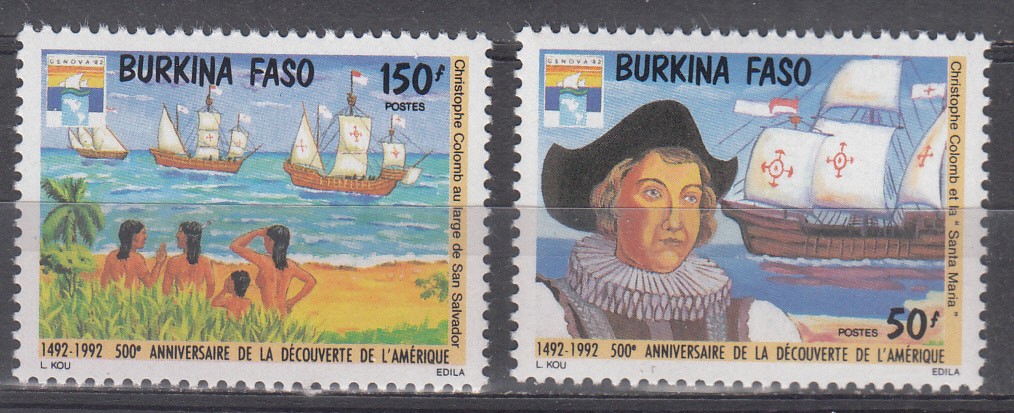 W BURKINA FASO 0944-945 DISCOVERY OF AMERICA