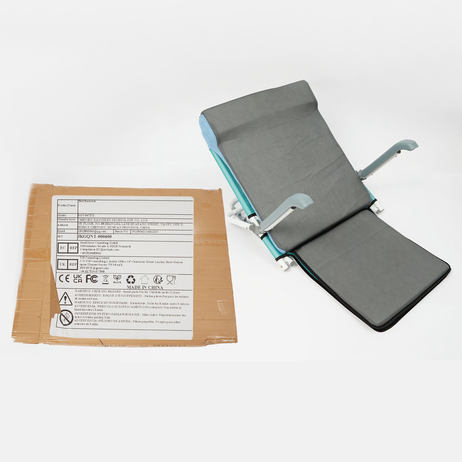 Lifting Bed Backrest Portable Folding 20~75° Backrest Sit up Back Rest Armrest