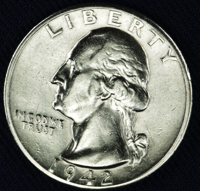 1942-d Washington Quarter. Strong Chest Feathers. High Grade  (Inventory A)
