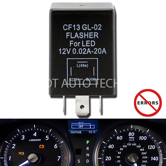 CF13-GL02 LED Flasher Relay Fix Hyper Flash Turn Signal Decoder Load Equalizers