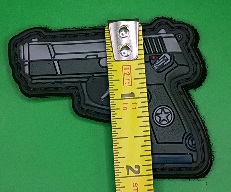 New Tactical Pistol Morale Patch Range Bag PVC Hook Loop Backing Unbranded Gear
