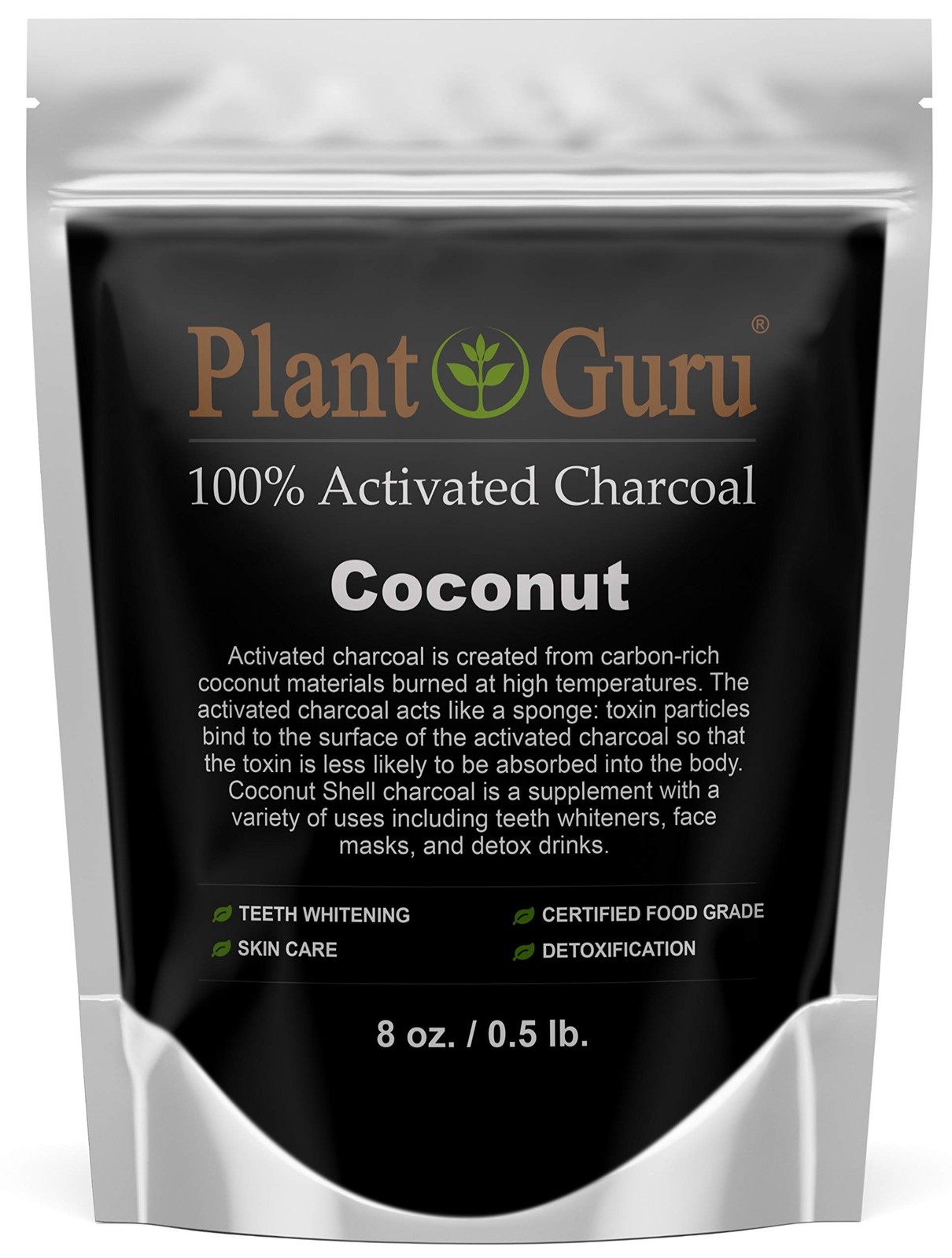 Activated Charcoal Powder 8 oz. Coconut - Food Grade 8 Ounce (Pack of 1)