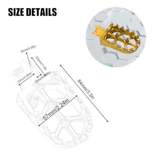 Motorcycle CNC Aluminum Foot Pegs Rests Footpegs for CRF50 (Gold) [Foot Pegs]