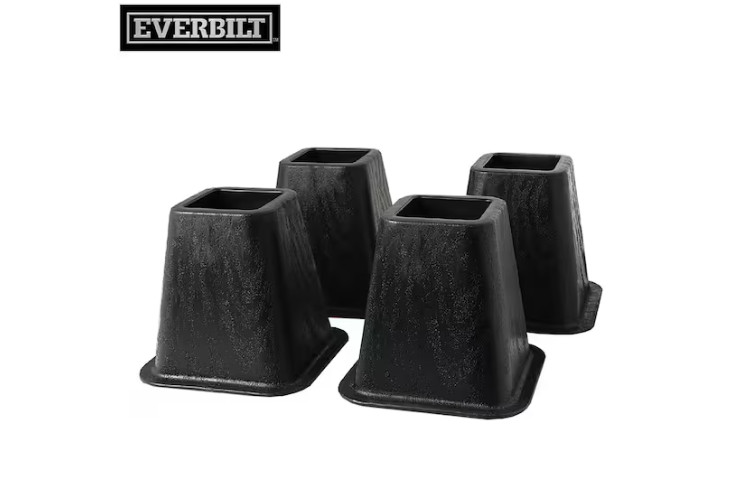 6 in. Black Bed Risers (4-Pack)