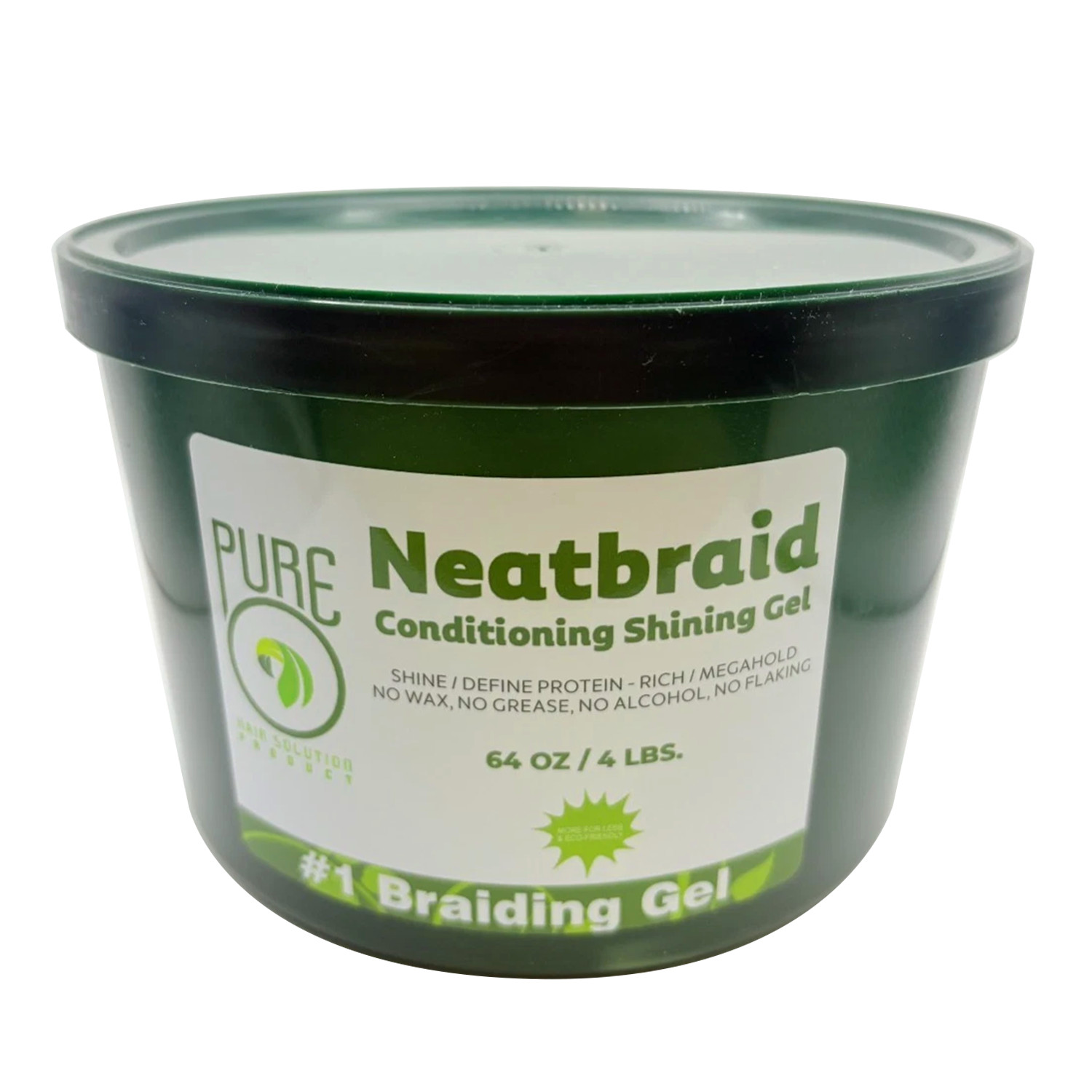 Pure O Natural Neatbraid Conditioning Shining Gel Mega Hold 64oz/4LBS