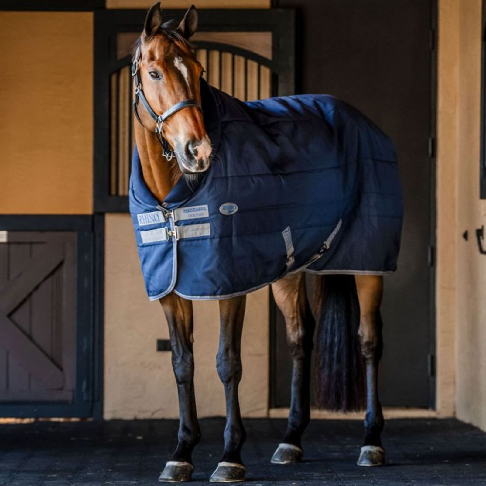 HORSEWARE IRELAND Rhino Navy/Titanium Grey/Classic Blue Stable 100g Blanket