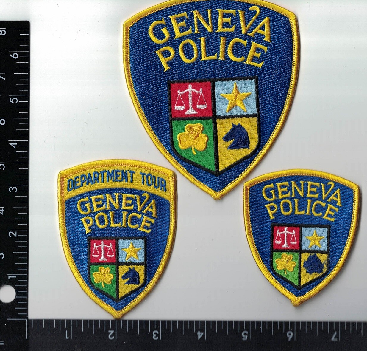 Set of 3 Geneva Police Patch Illinois IL