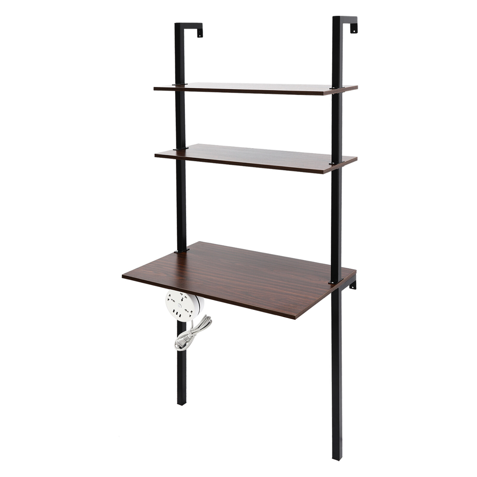 Wall-Mounted Desk with 3-Tier Storage – Space-Saving Design