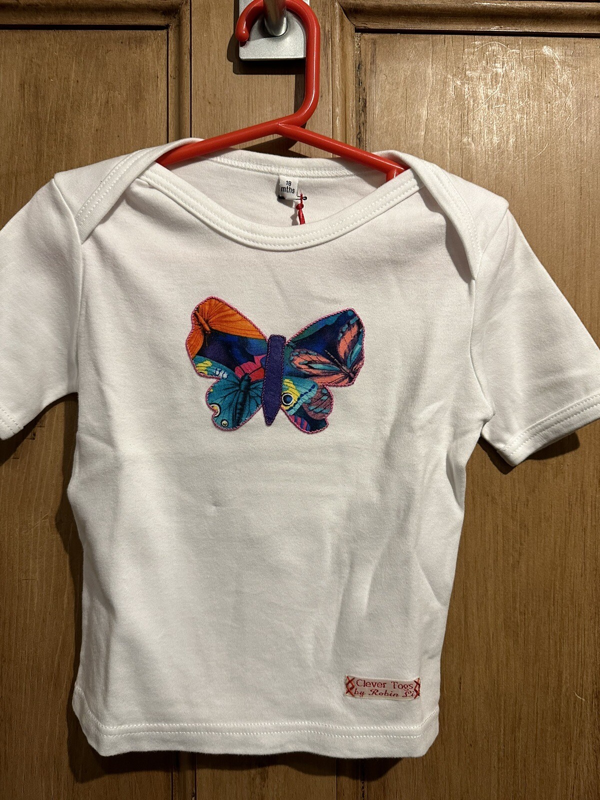 Clever Togs Baby Organic Hand Appliquéd Butterfly Design T-shirt 18 M RRP £26