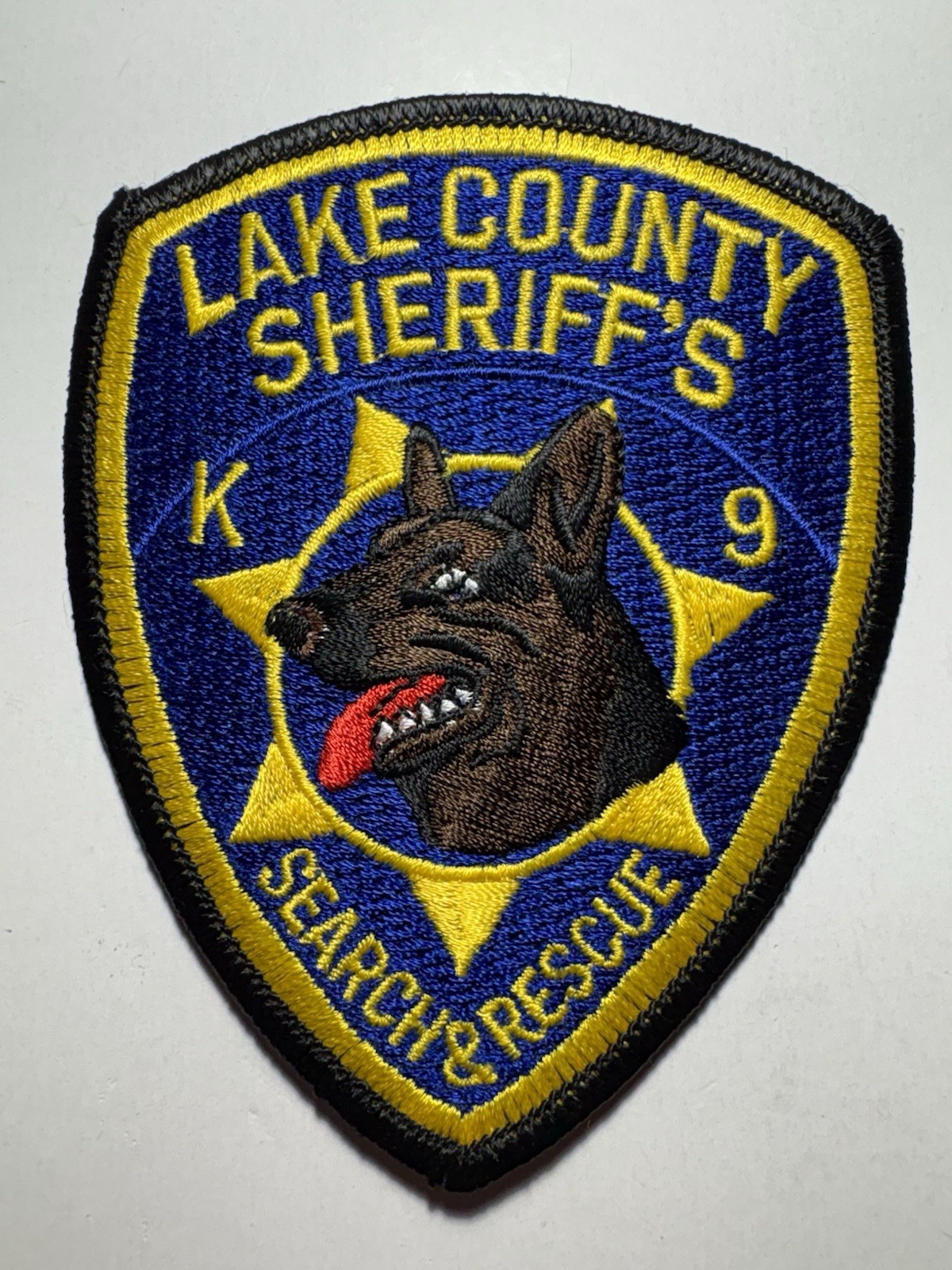 Lake County California Sheriff K9 Patch ~ Search & Rescue