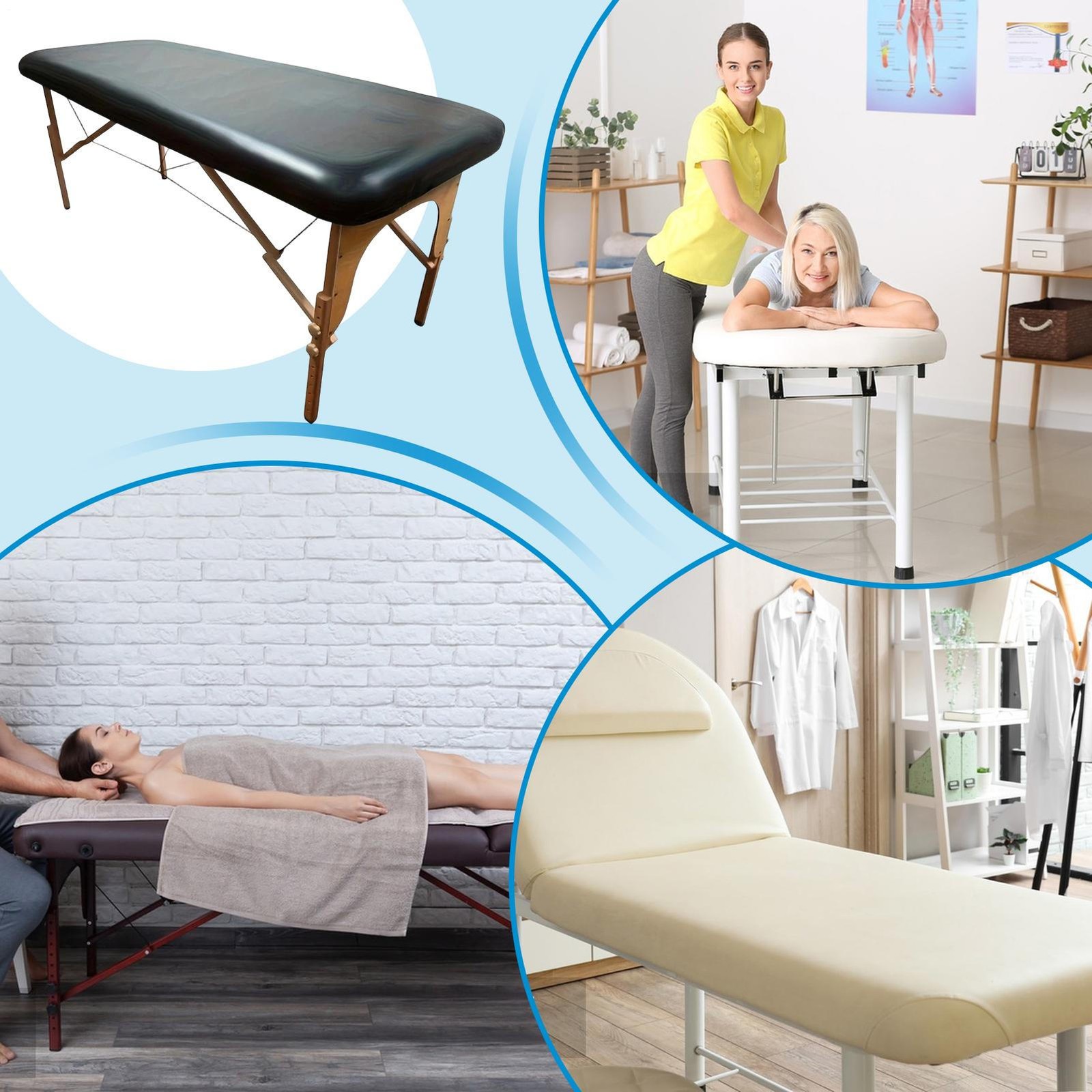 Massage Table Sheets PU Leather Fitted Mat Massage Table Cover