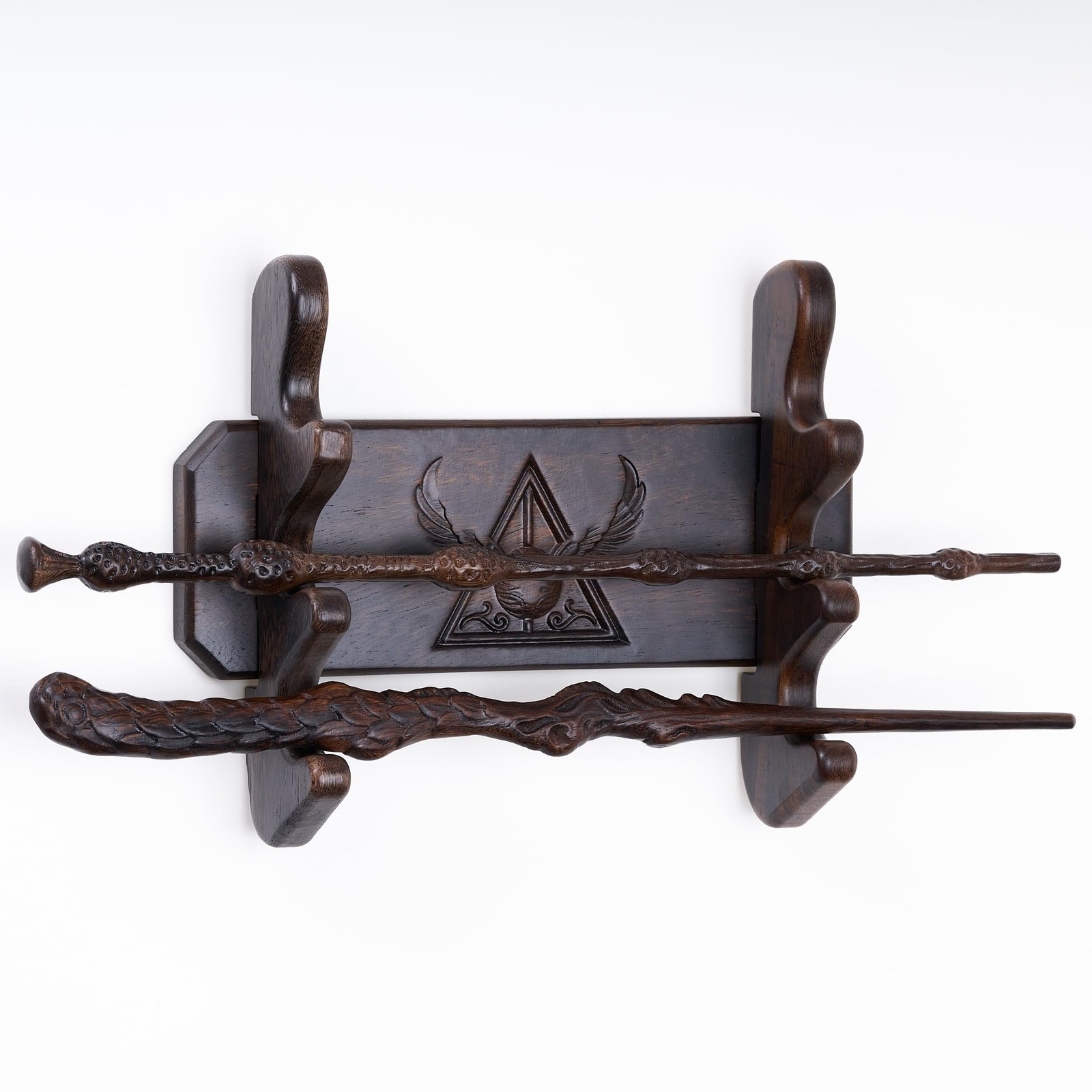 Handicraftviet Wand Display Stand Wall Mount Handmade Carved Wooden Holder
