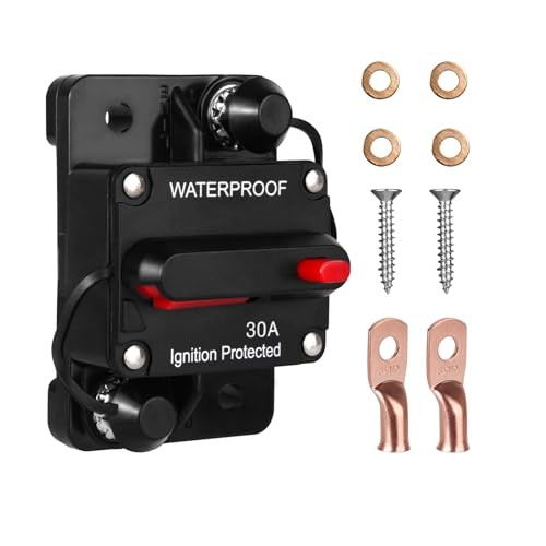 Circuit Breaker DC 12V - 48V with Manual Reset for Trolling Motor 30 Amp