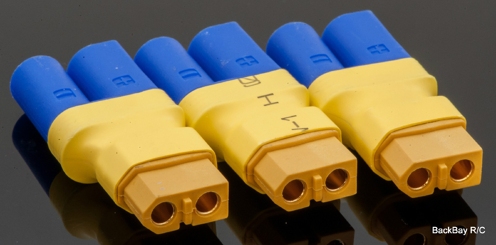 (3) No Wires Connectors: Male EC5 to XT60 / XT-60 Female (Turnigy / Zippy )