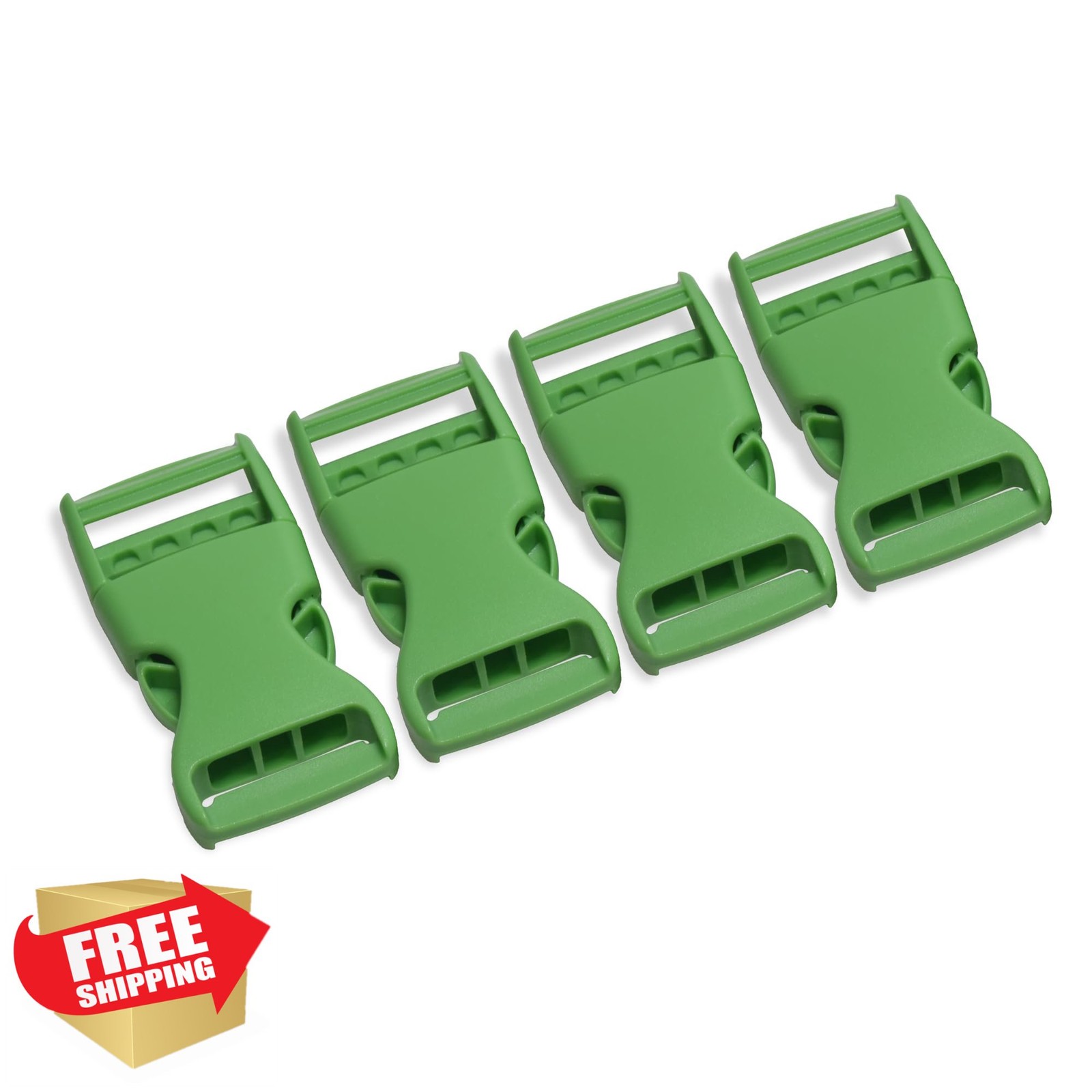 Green 1" Plastic Side Release Buckles 4pcs
