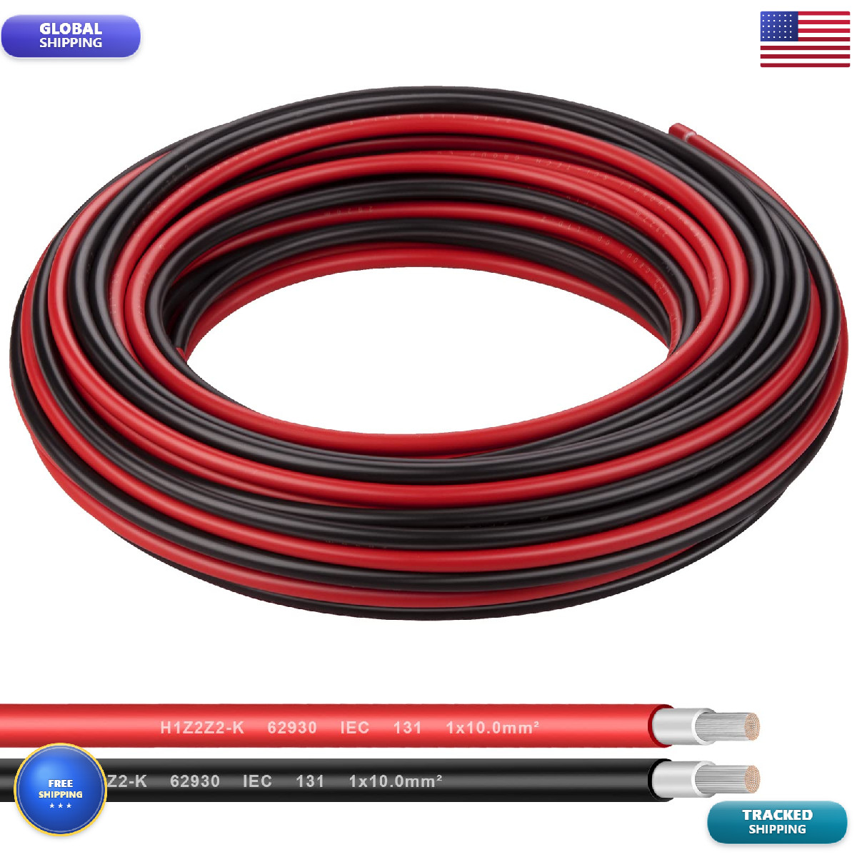Shirbly 8Awg 10Mm Tinned Copper Pv - Connection Wire For