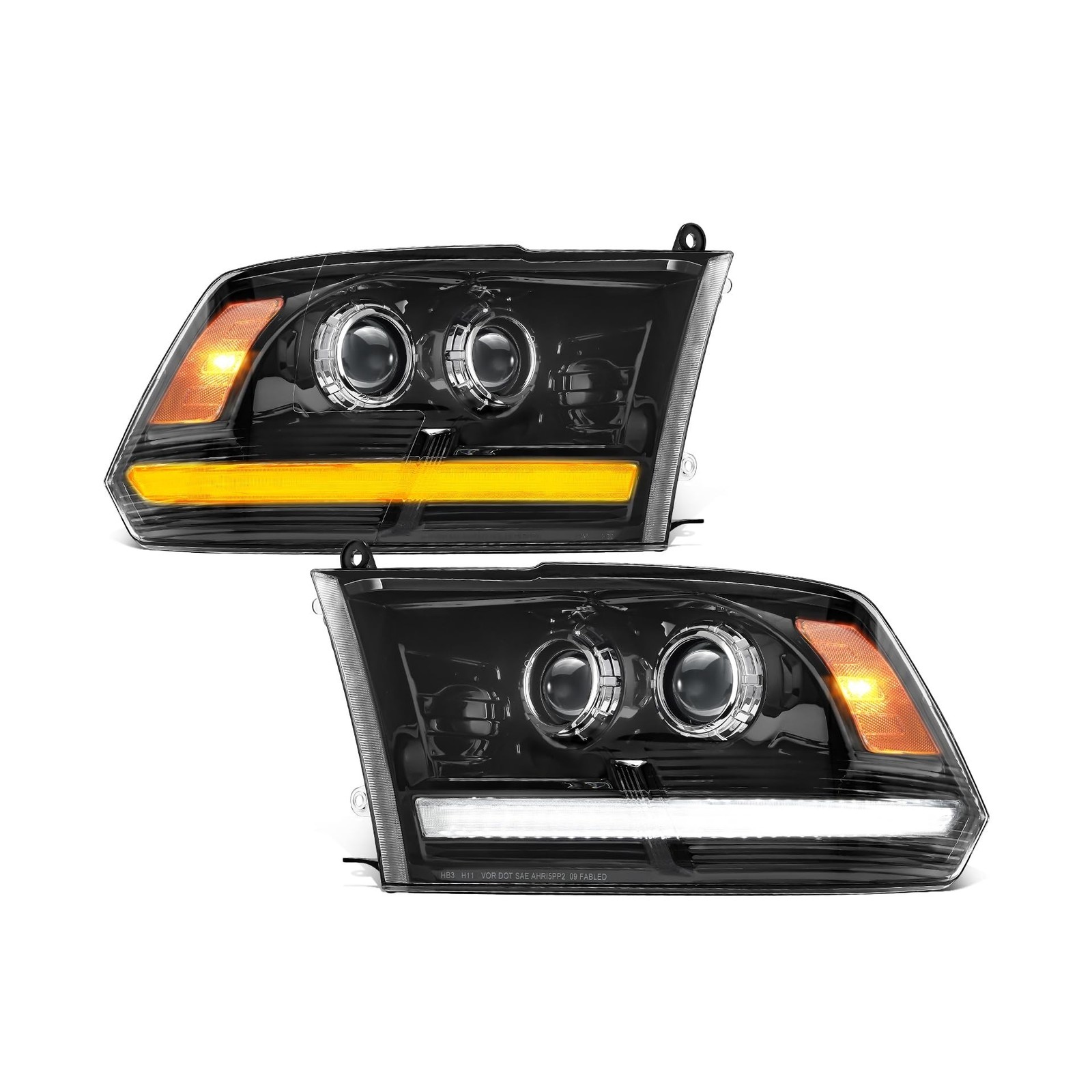 Partsam Full LED Headlights Assembly Compatible with 2009-2018 Ram 1500 2500 ...