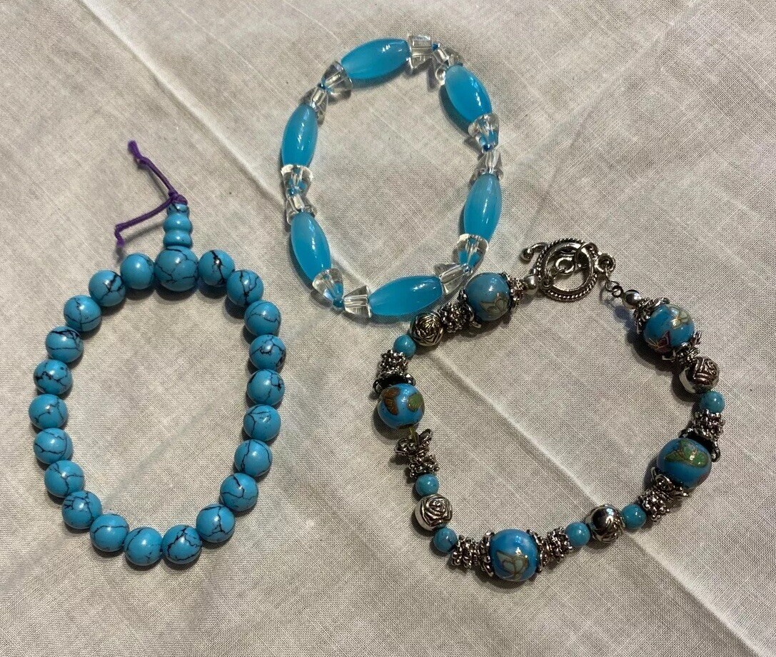 Hand Crafted 3 Beaded Bracelets Crafting Beads Jewelry BEA-10