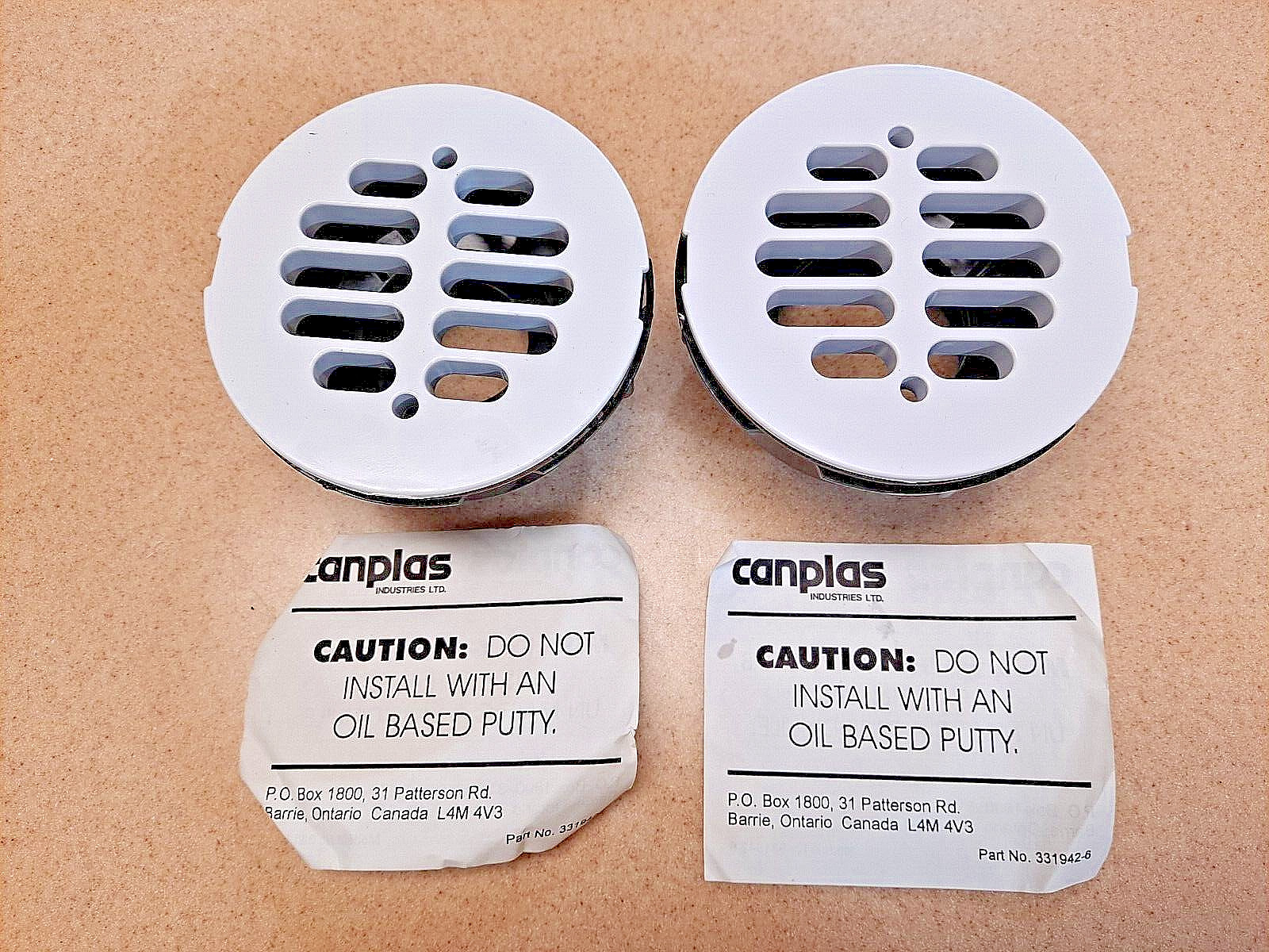 Lot of 2 Canplas 2" ABS 2-Part Solvent Weld Shower Drain w/Plastic Strainer NEW