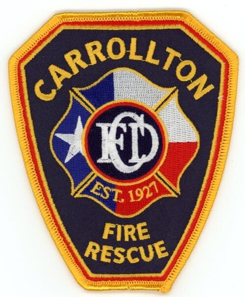 TEXAS TX CARROLLTON FIRE RESCUE DEPARTMENT NICE SHOULDER PATCH POLICE SHERIFF