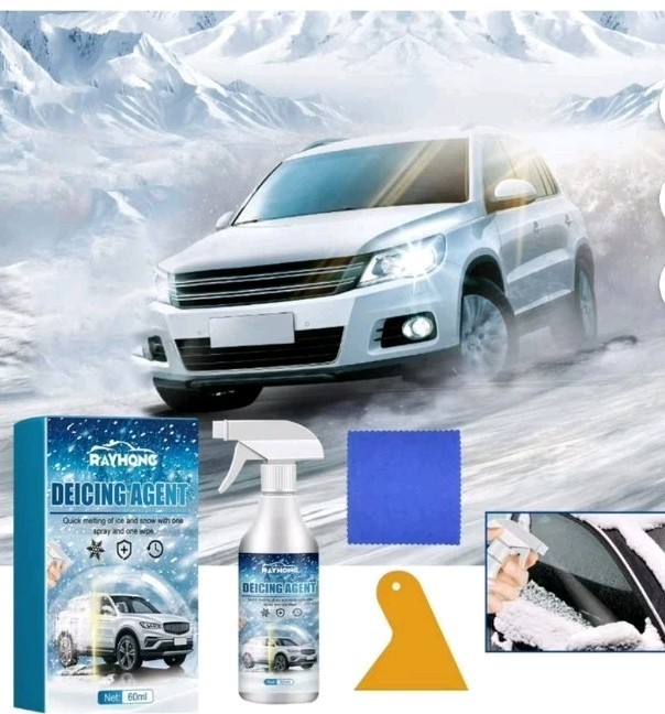 Windshield Deicing Spray, Snow Melting Spray Windshield De-Icer, Fast 60mi
