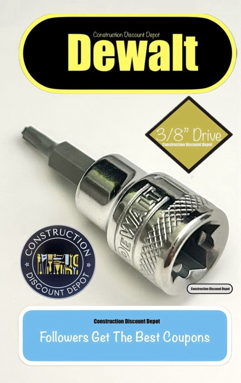 Dewalt T20 Torx Star Bit 3/8" In Drive Socket TX.20 87-142D